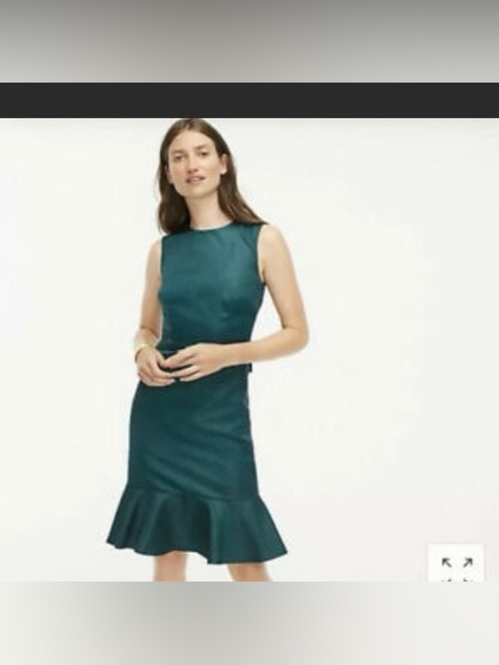 NWT J. Crew Dark Emerald Green Taffeta Bow Detail Sleeveless Dress, Size 10